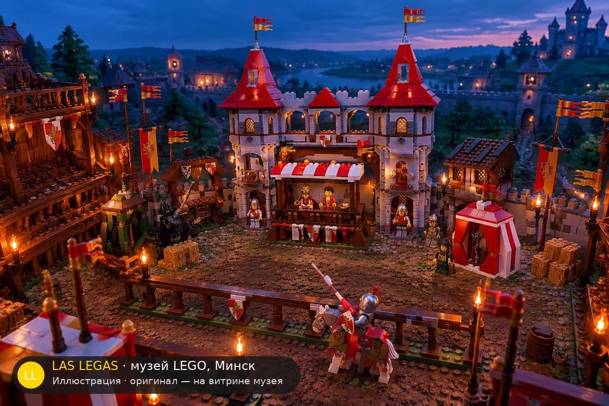 Иллюстрация: LEGO 10223 Рыцарский турнир в диораме своего сюжета