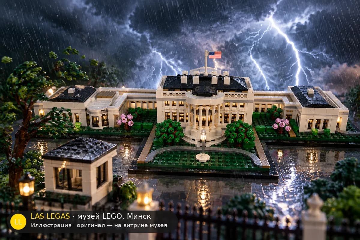 Иллюстрация: LEGO 21054 Белый дом в диораме своего сюжета