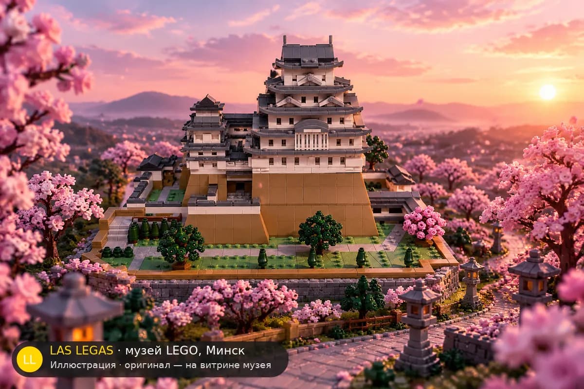 Иллюстрация: LEGO 21060 Замок Химэдзи в диораме своего сюжета