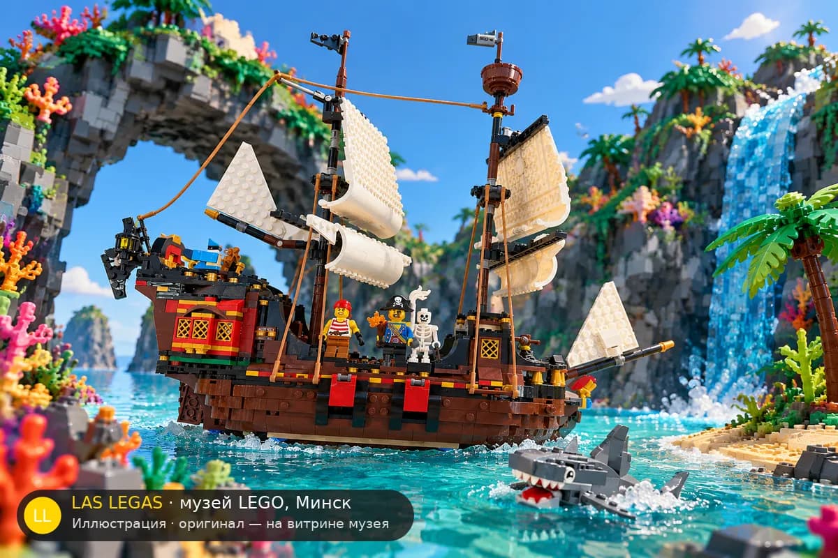 Иллюстрация: LEGO 31109 Пиратский корабль в диораме своего сюжета