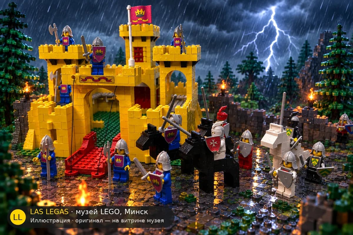 Иллюстрация: LEGO 375 Замок в диораме своего сюжета