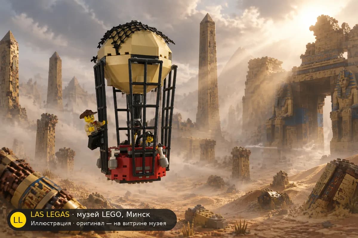 Иллюстрация: LEGO 5988 Храм Анубиса в диораме своего сюжета