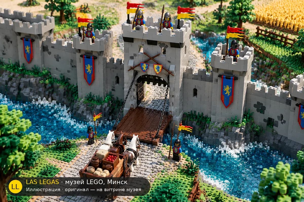 Иллюстрация: LEGO 6080 Королевский замок в диораме своего сюжета