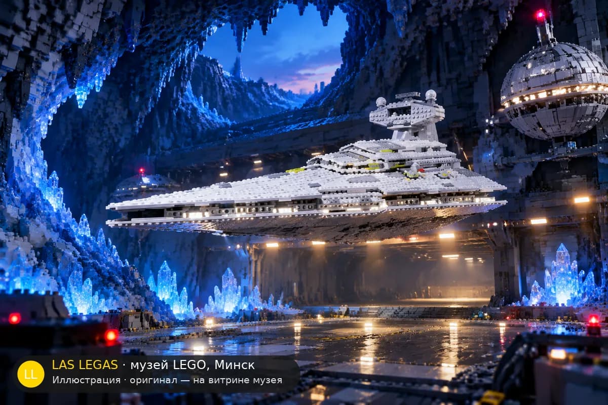 Иллюстрация: LEGO 6211 Имперский звёздный разрушитель в диораме своего сюжета