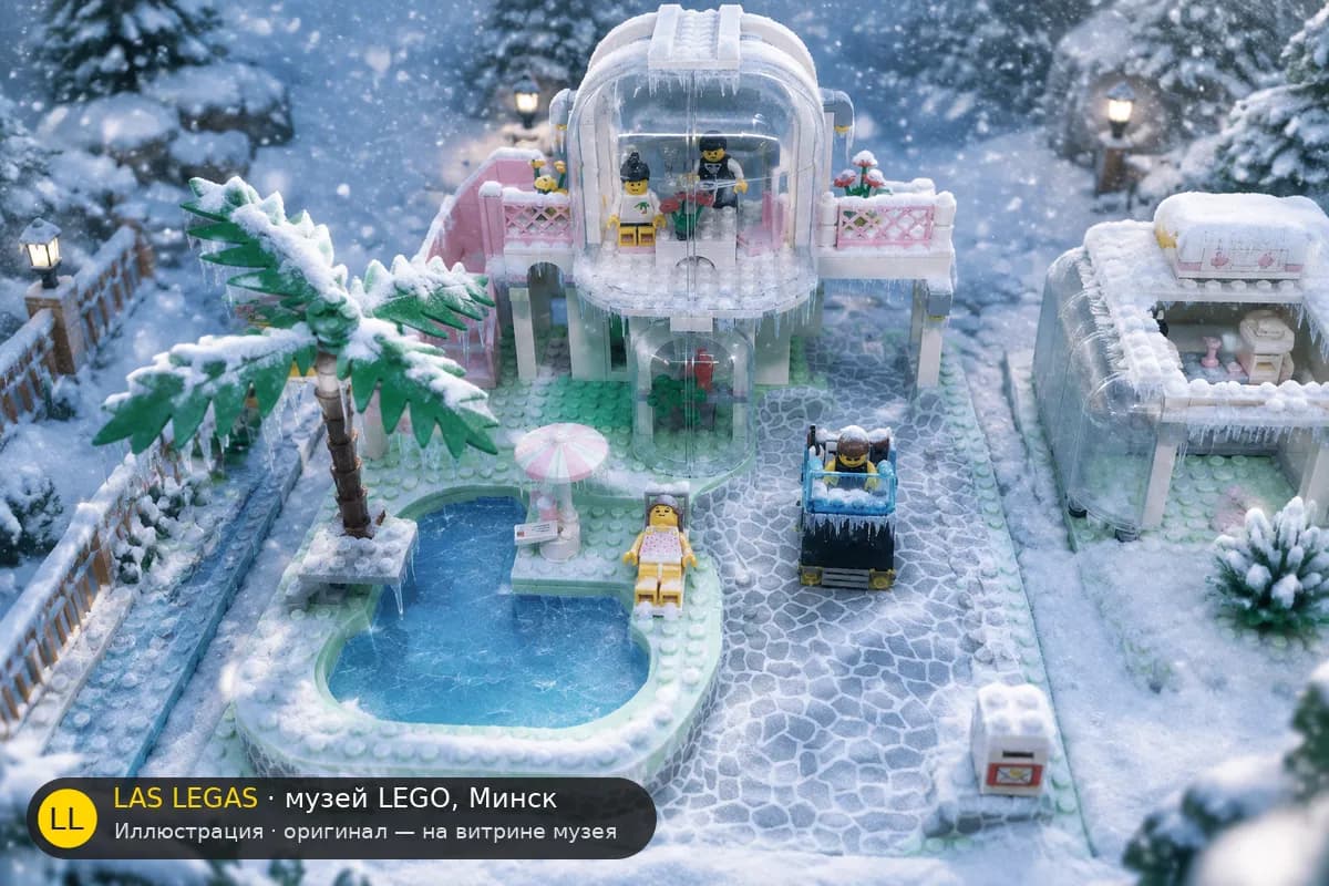 Иллюстрация: LEGO 6416 Рай у бассейна в диораме своего сюжета