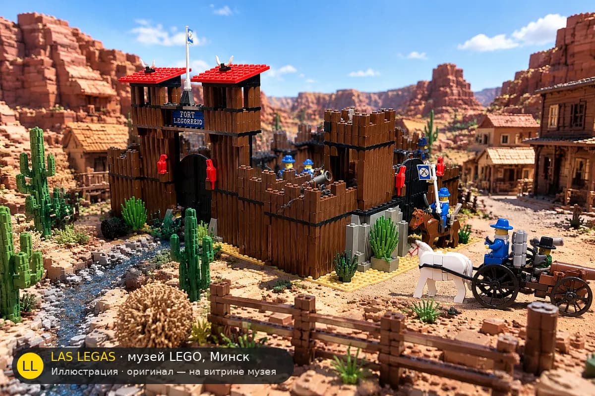 Иллюстрация: LEGO 6769 Форт Легоредо в диораме своего сюжета