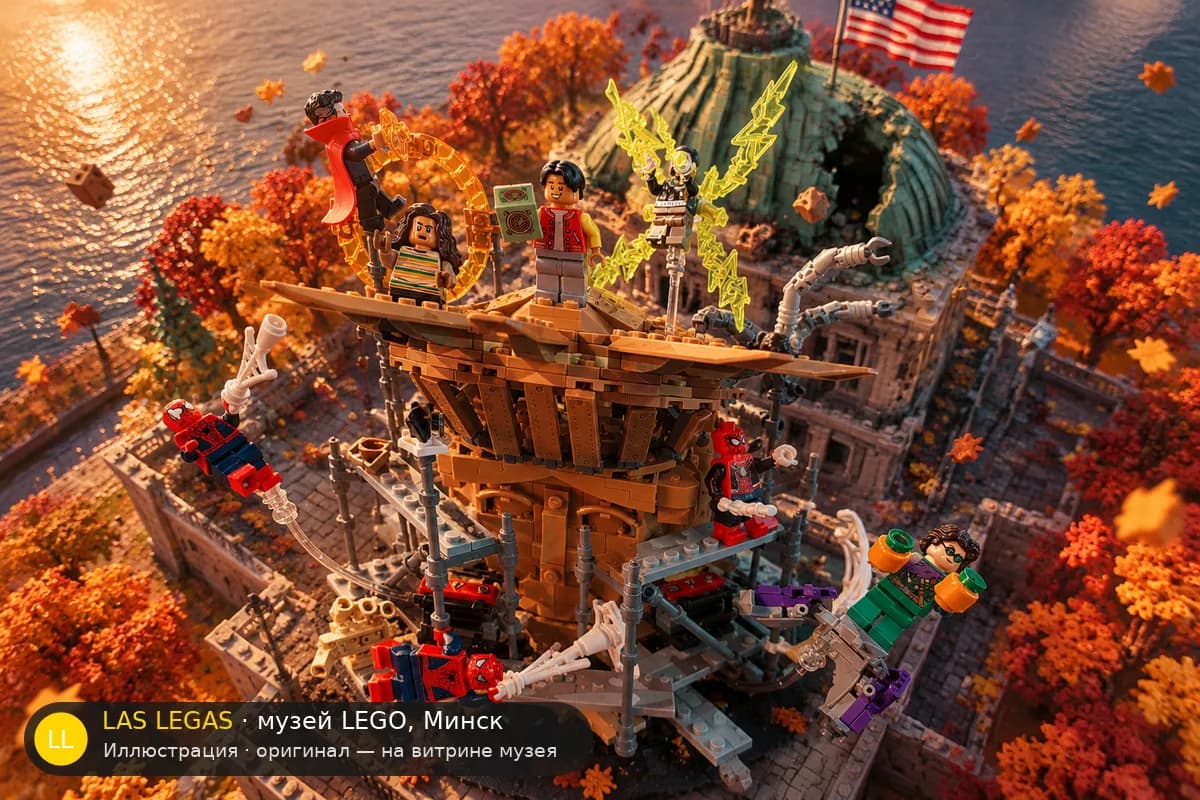 Иллюстрация: LEGO 76261 Человек-паук: Финальная битва в диораме своего сюжета