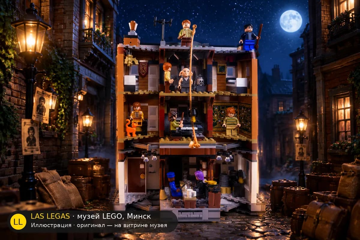 Иллюстрация: LEGO 76408 Тайный дом на площади Гриммо, 12 в диораме своего сюжета