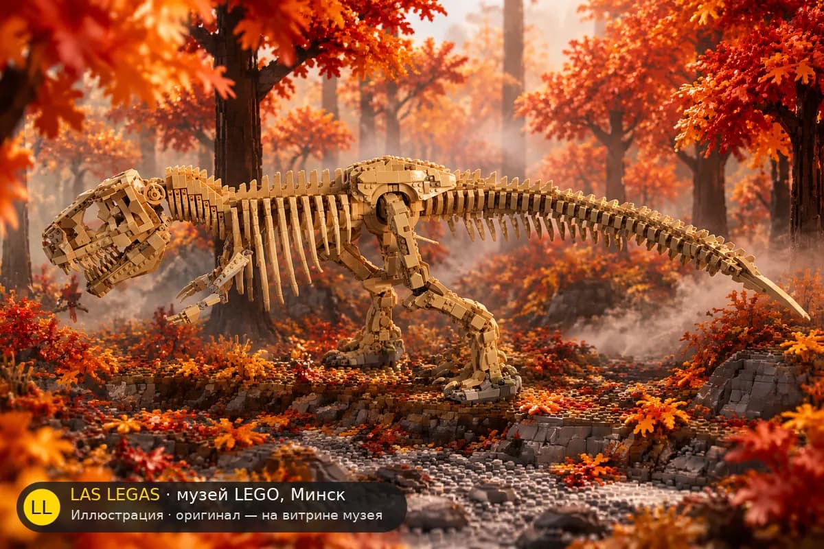 Иллюстрация: LEGO 76968 Скелет тираннозавра в диораме своего сюжета