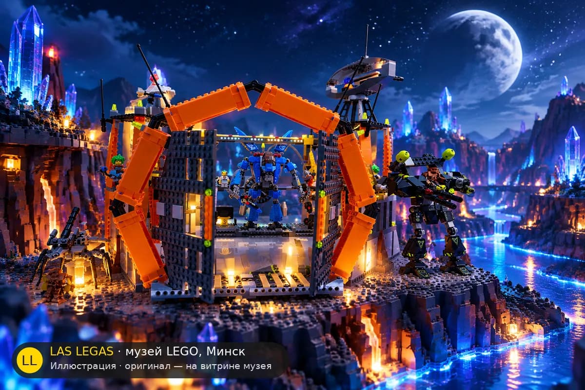 Иллюстрация: LEGO 7709 Крепость Сентай в диораме своего сюжета