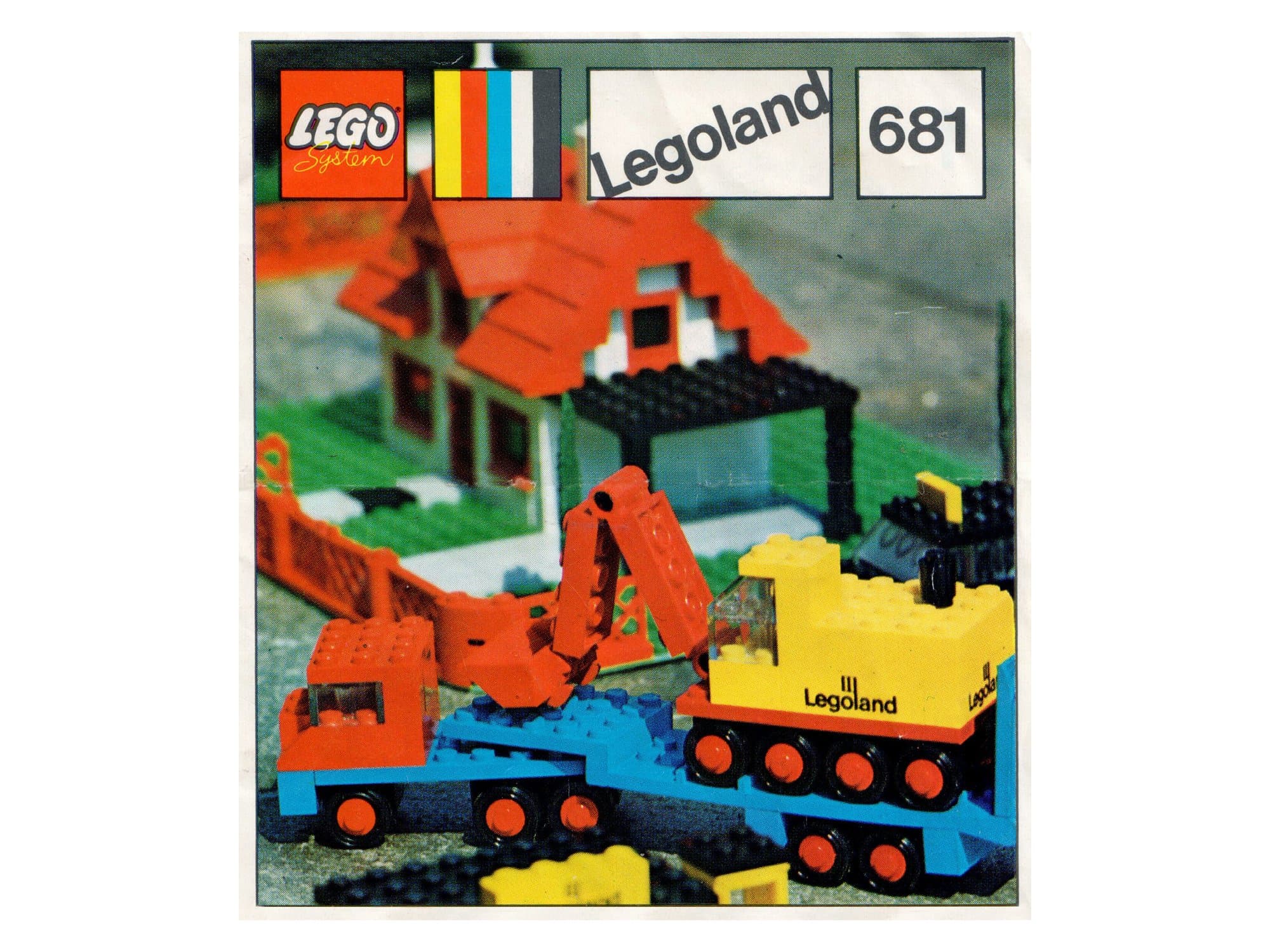 LEGO 681 Low loader with 4 wheel excavator
