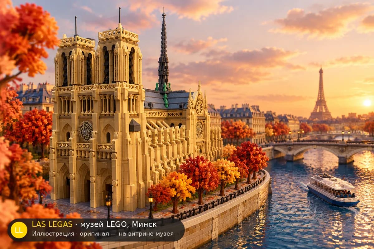 Иллюстрация: LEGO 21061 Собор Парижской Богоматери в диораме своего сюжета
