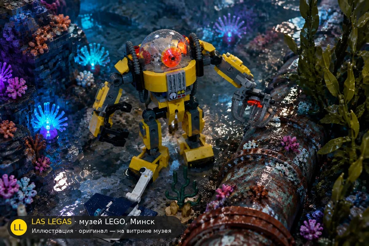 Иллюстрация: LEGO 31090 Подводный робот в диораме своего сюжета