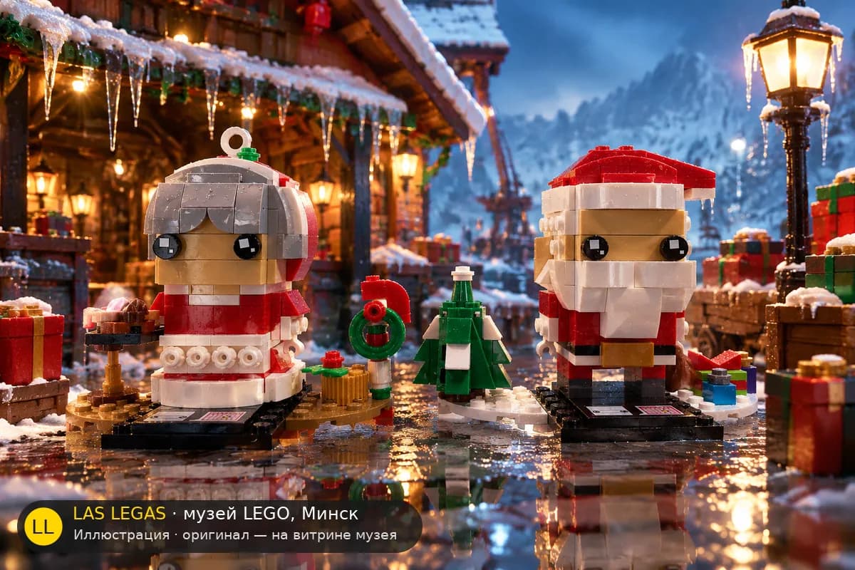 Иллюстрация: LEGO 40274 Мистер и миссис Клаус в диораме своего сюжета