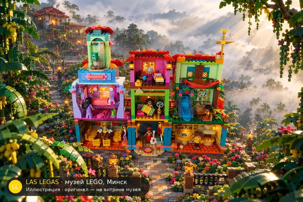 Иллюстрация: LEGO 43245 Волшебный дом Мадригаль в диораме своего сюжета