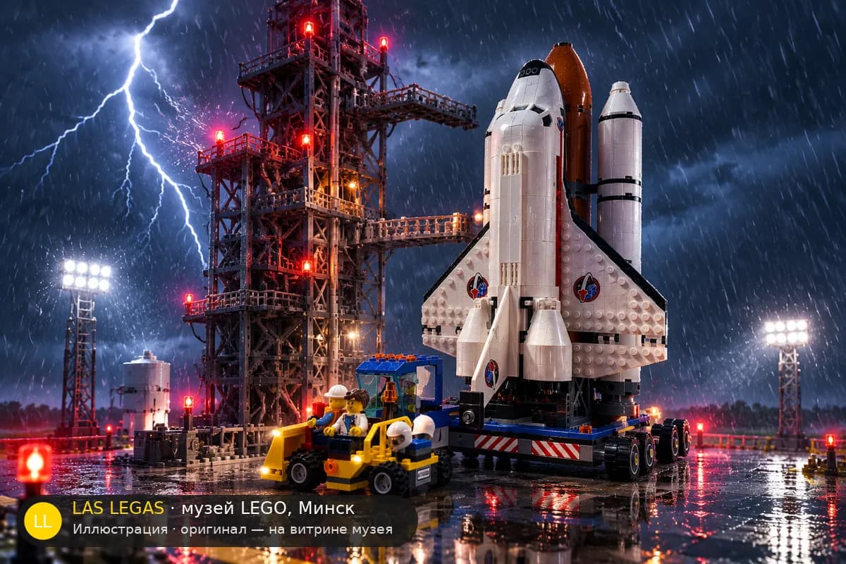 Иллюстрация: LEGO 60080 Космопорт в диораме своего сюжета