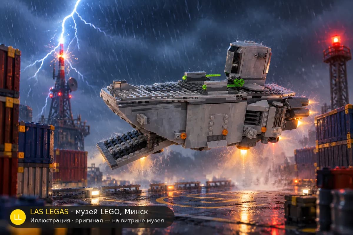 Иллюстрация: LEGO 75103 Транспортник Первого Ордена в диораме своего сюжета