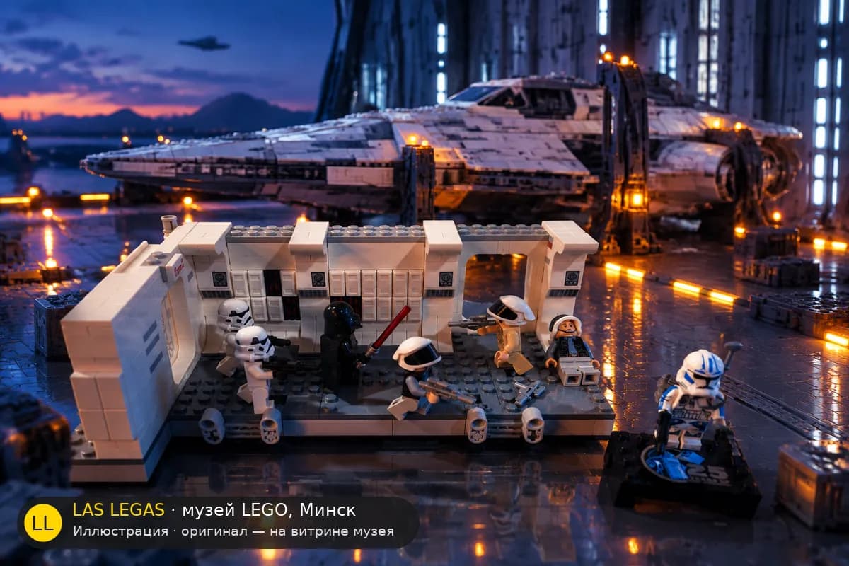 Иллюстрация: LEGO 75387 Высадка на Тантив IV в диораме своего сюжета