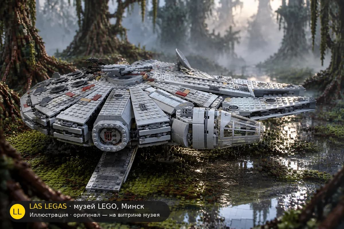 Иллюстрация: LEGO 7965 Сокол Тысячелетия в диораме своего сюжета
