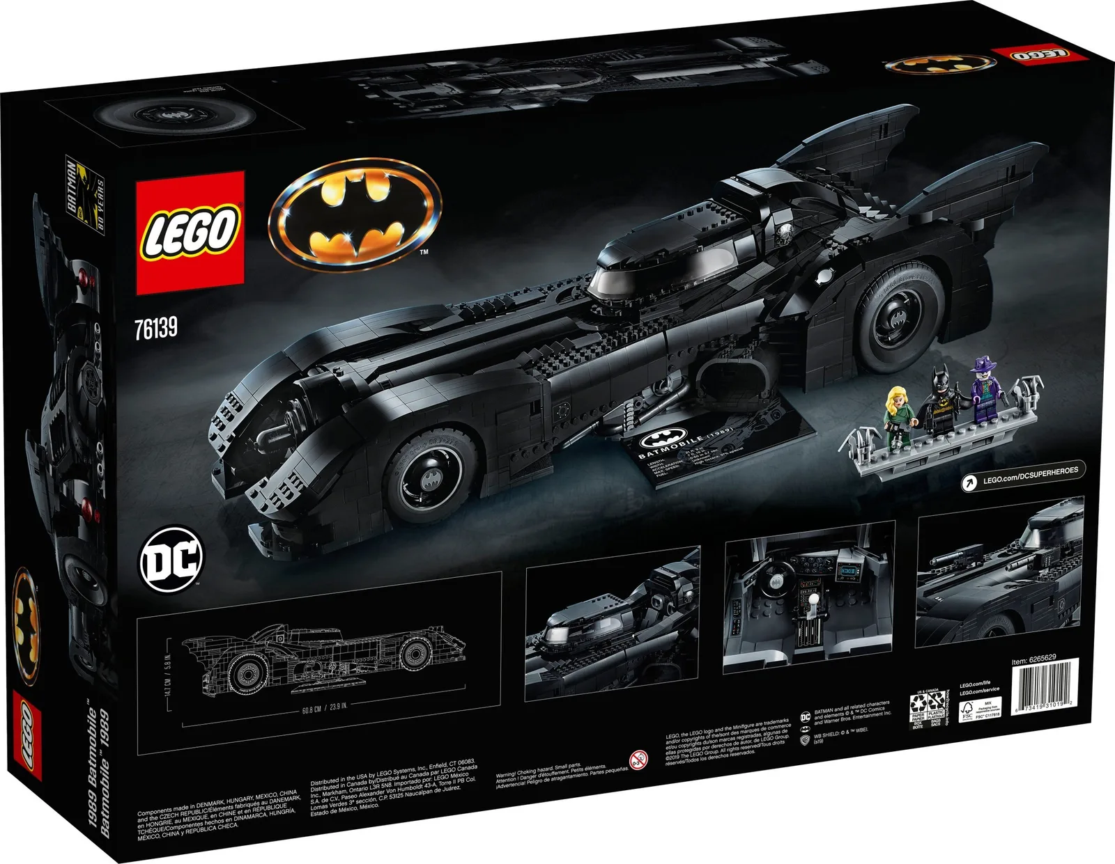 1989 Batmobile 76139, серия DC Comics Super Heroes, 3306 деталей, 2019 год