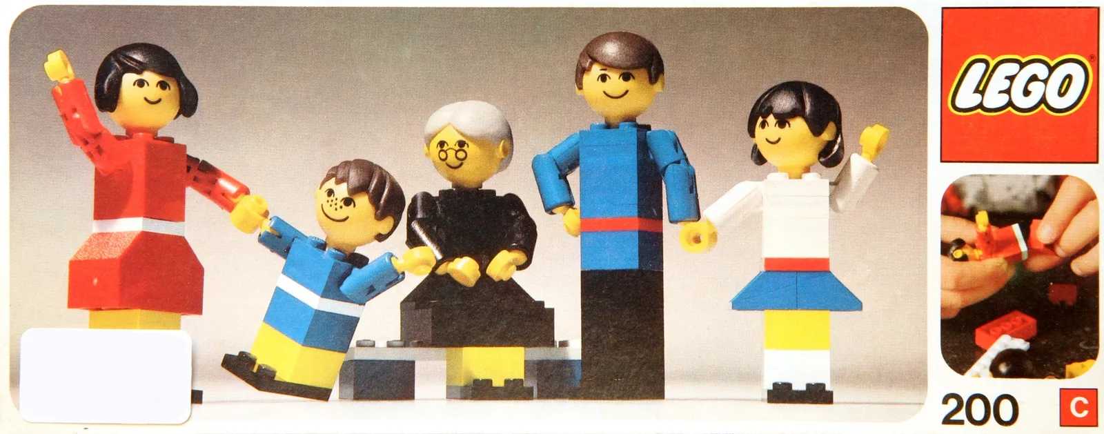 LEGO Family 200, серия Building Set with People, 49 деталей, 1974 год