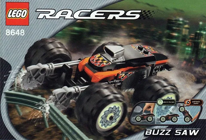 Buzz Saw 8648, серия Racers, 64 детали, 2005 год. Набор с инерционным механизмом