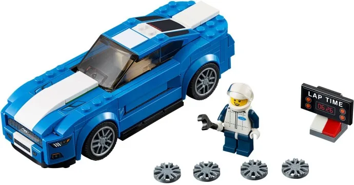 Ford Mustang GT 75871, серия Speed Champions, 185 деталей, 2016 год. Модель, в основании которой деталь на 6 шипов