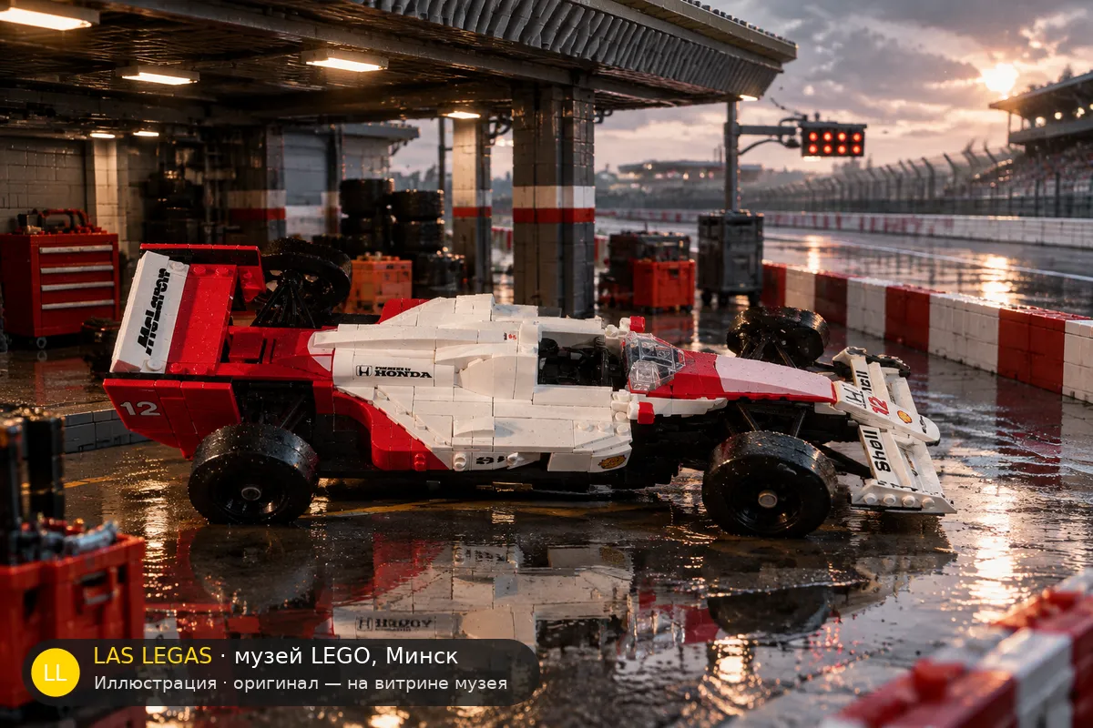 LEGO 10330 McLaren MP4/4 & Ayrton Senna — экспонат музея Las Legas