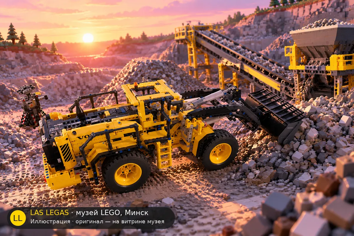LEGO 42030 Volvo L350F Wheel Loader — экспонат музея Las Legas