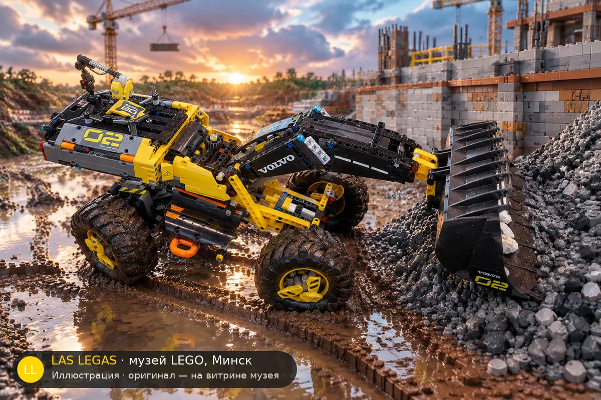 LEGO 42081 Volvo Concept Wheel Loader ZEUX — экспонат музея Las Legas