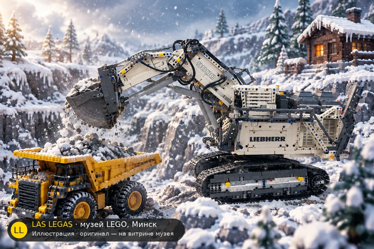LEGO 42100 Liebherr R 9800 — экспонат музея Las Legas